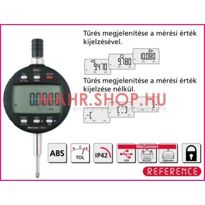   Mahr 4337130 Digitális mérőóra, adatkimenettel, IP42 védelemmel MarCator 1086 R 12,5mm 0,01/ 0005“