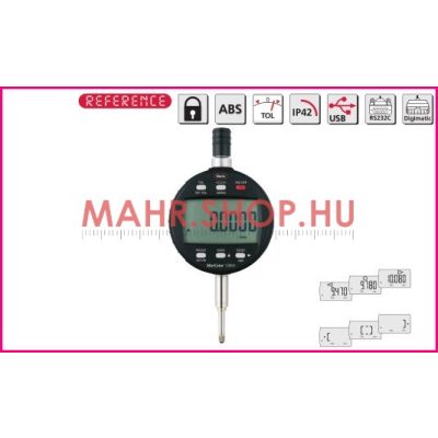   Mahr 4337623 Digitális Mérőóra, adatkimenettel, IP42 védelemmel MarCator 1086 R 100 mm / 0.0005, 0.001, 0.002, 0.005, 0.01 mm
