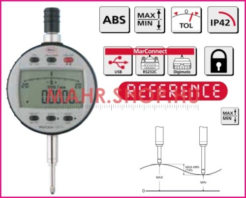 Mahr 4337660 Digitális mérőóra, adatkimenettel, IP42 védelemmel Marcator 1087 R  12,5mm / 0,0005, 0,001, 0,002, 0,005, 0,01 mm