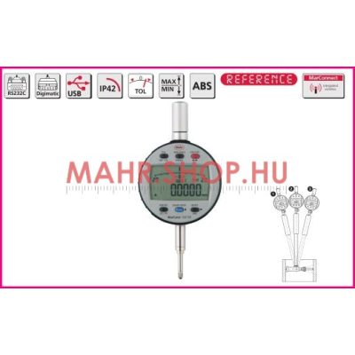   Mahr 4337664 Digitális mérőóra, Beépített jeladóval, IP 42 védelemmel MarCator 1087 BRi 12,5mm/ 0,0005, 0,001, 0,002, 0,005, 0,01 mm