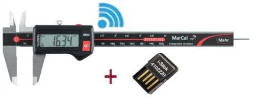 Mahr 9105797 készlet: 4103400 digitális tolómérő beépített jeladóval IP67 védelemmel MarCal 16 EWRi 150mm(6”) + i-Stick 4102220 vevő
