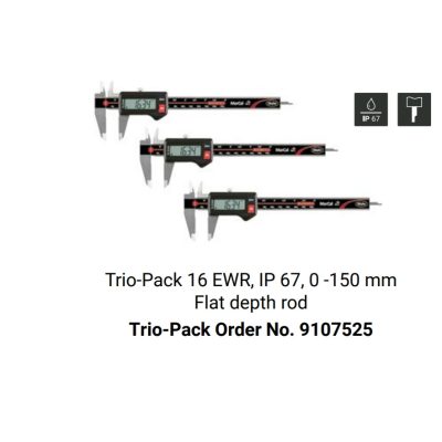   Mahr 9107525 MarCal TRIO-PACK 16 EWR Digitális tolómérő 150/0,01 mm IP67 akciós 3 darabos csomagban (3db 4103302)