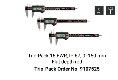 Mahr 9107525 MarCal TRIO-PACK 16 EWR Digitális tolómérő 150/0,01 mm IP67 akciós 3 darabos csomagban (3db 4103302)