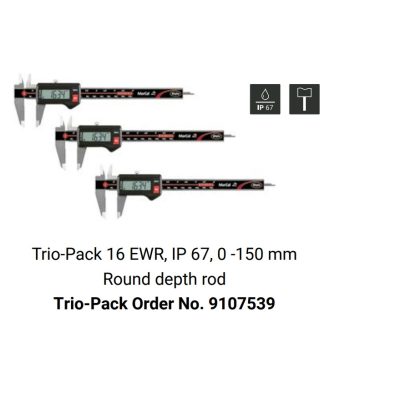   Mahr 9107539 MarCal TRIO-PACK 16 EWR Digitális tolómérő 150/0,01 mm IP67 akciós 3 darabos csomagban (3db 4103300)